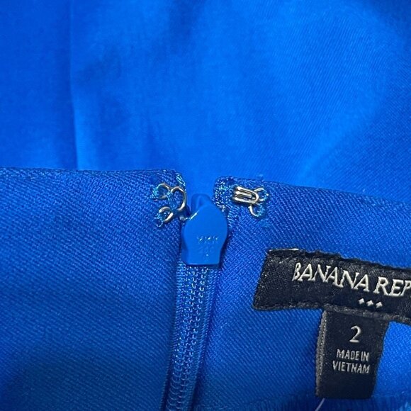 New Banana Republic Factory Pencil Skirt Cobalt Blue Mini Size 2 - Picture 6 of 8